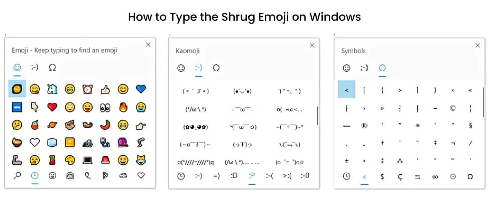 How to Type the Shrug Emoji ¯_(ツ)_/¯ in Few Seconds 3 shrug emoji windows