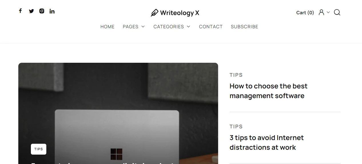 Writeology X - Blog Website Template
