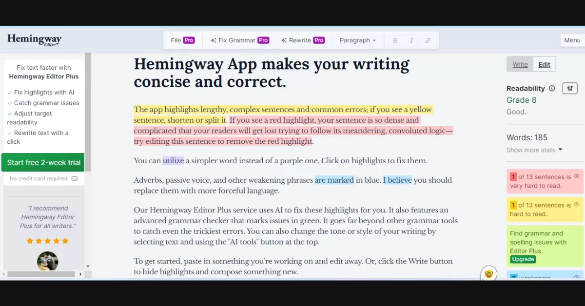 Hemingway Editor