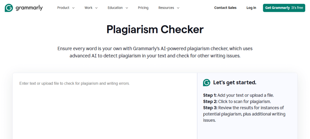 Grammarly Plagiarism Checker