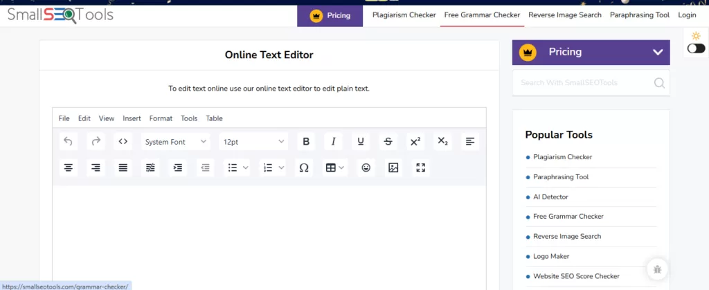 Small SEO Tools Online Text Editor