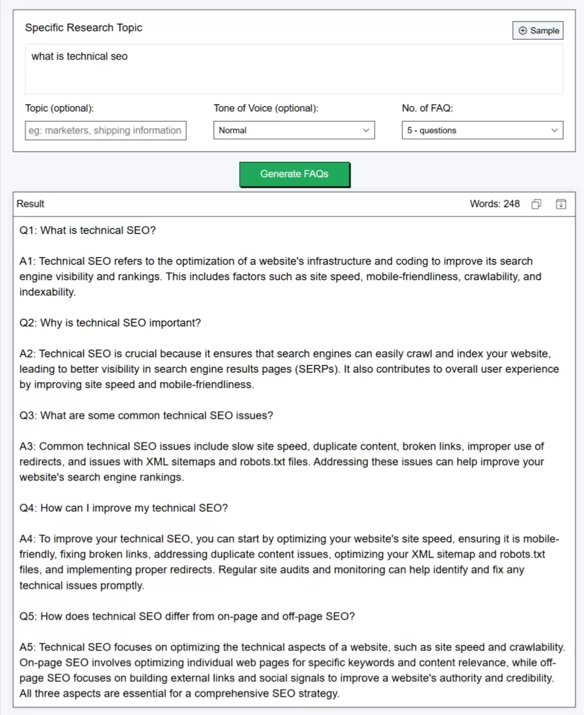FAQ Generator