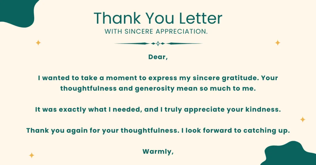 Thank You Letter example