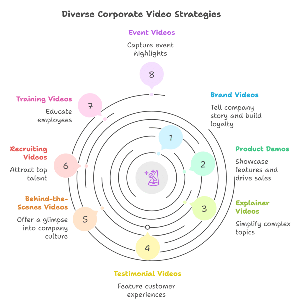 Diverse Corporate Video Strategies