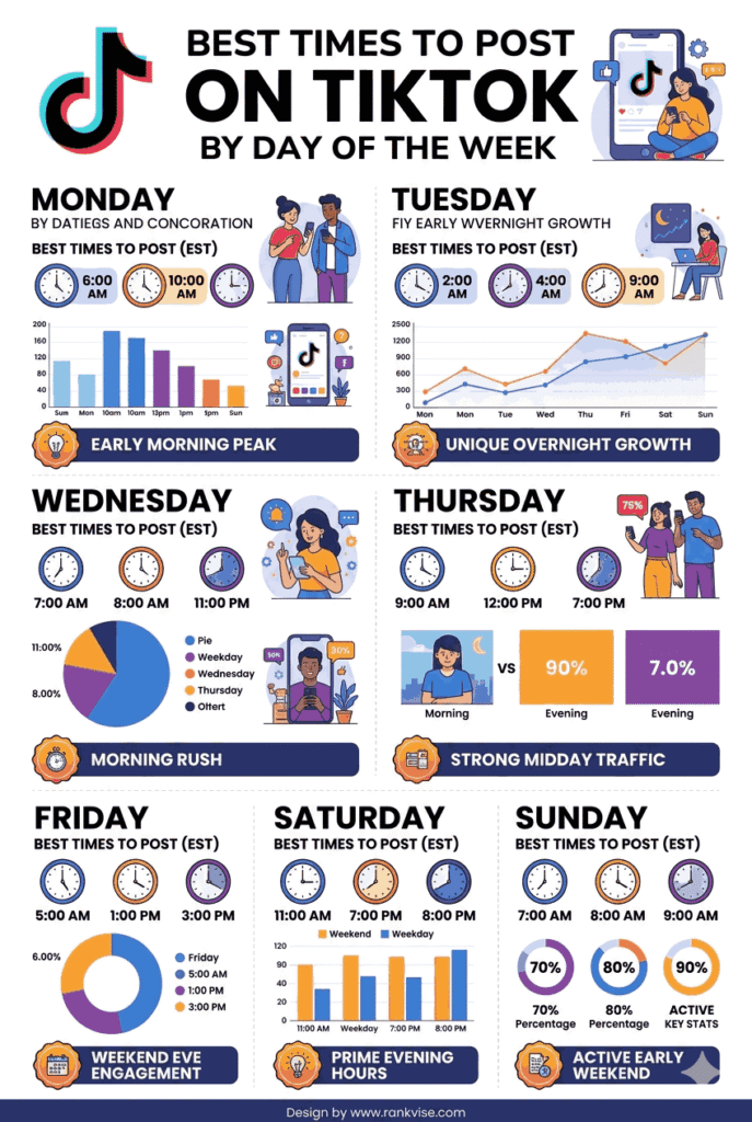 Best Times to Post on TikTok by Day of the Week