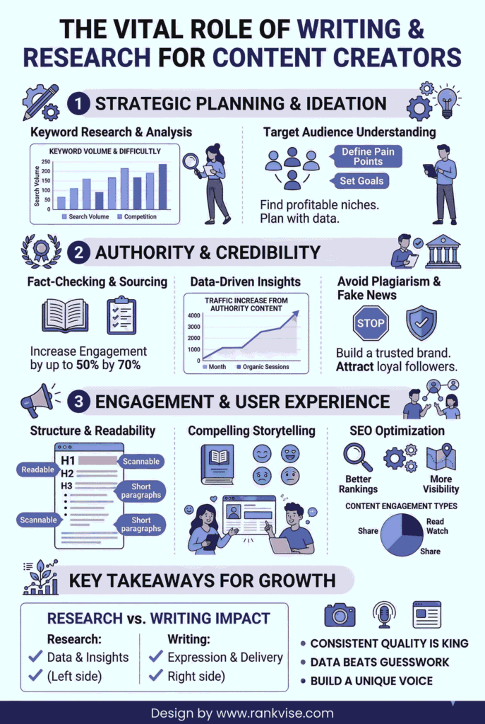 role of Writing & Research for content creators