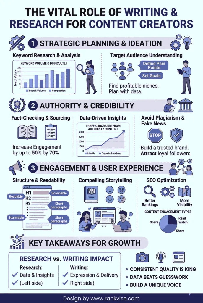 role of Writing & Research for content creators