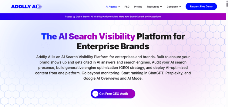 10 Best GEO Tools for AI Search Visibility in 2026 3 Addlly AI