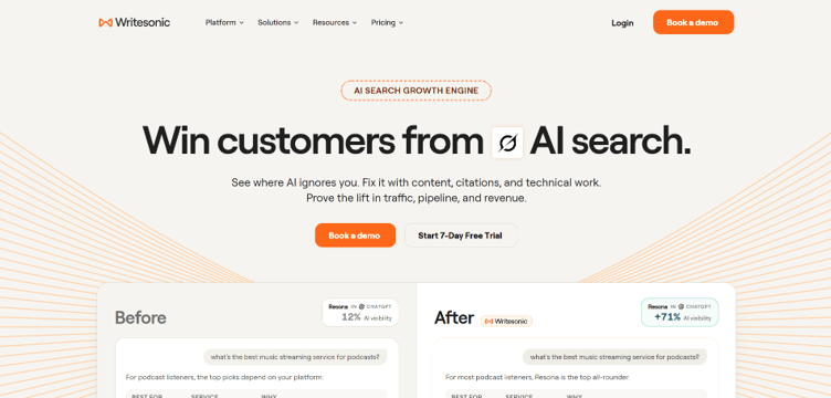 10 Best GEO Tools for AI Search Visibility in 2026 9 Writesonic
